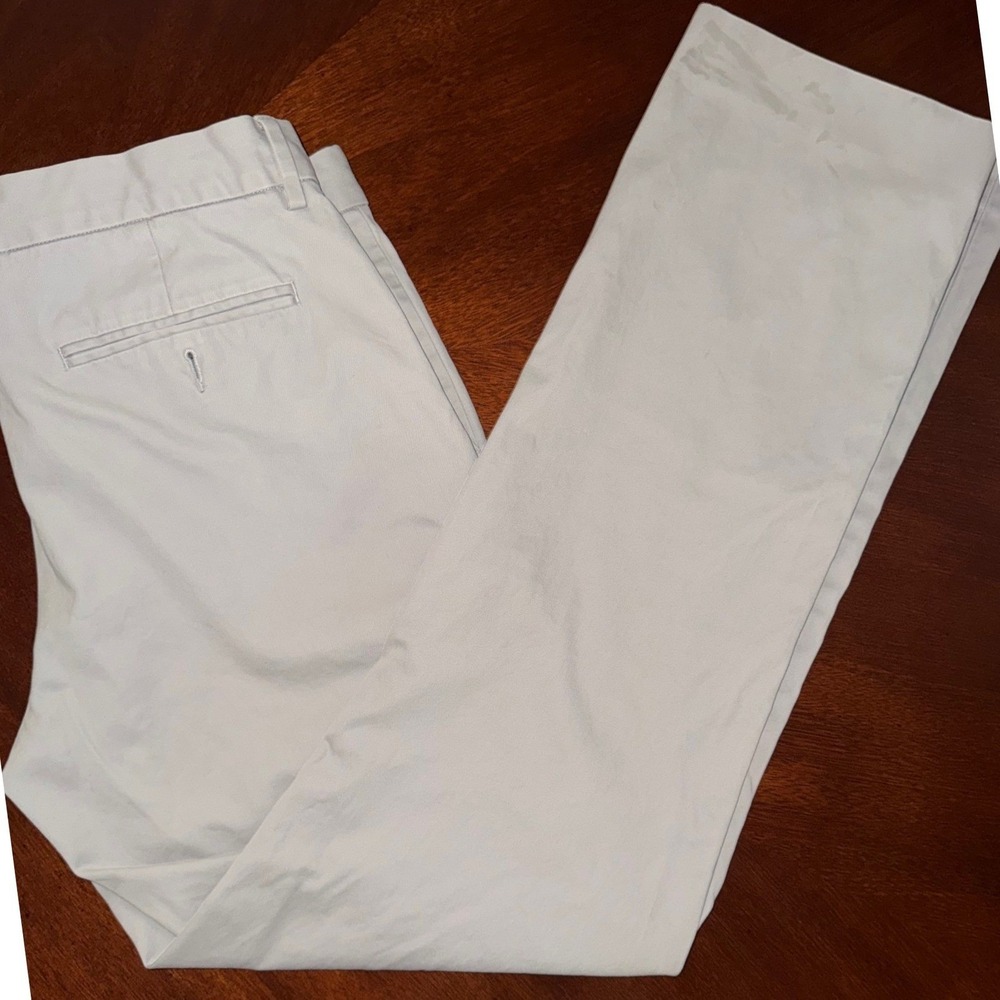 J Crew Mens Straight Fit Chino Pants Khaki Tan Size 34x34 Business Casual Preppy